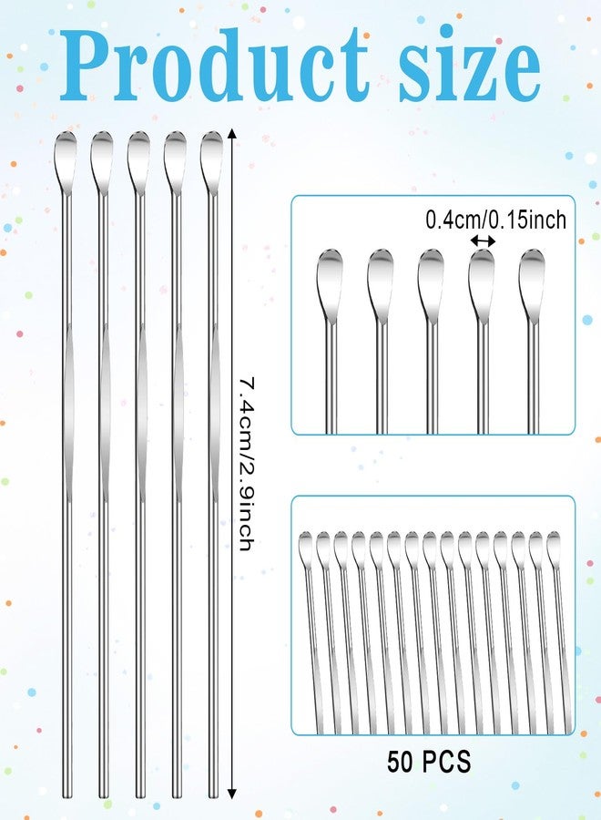 BOHUIZ 50 Pcs Ear Spoon Metal Ear Cleaner Portable Metal Ear Pick Stainless Steel Ear Spoon Earwax Curette Ear Cleaner Tool for Adult - Image 3